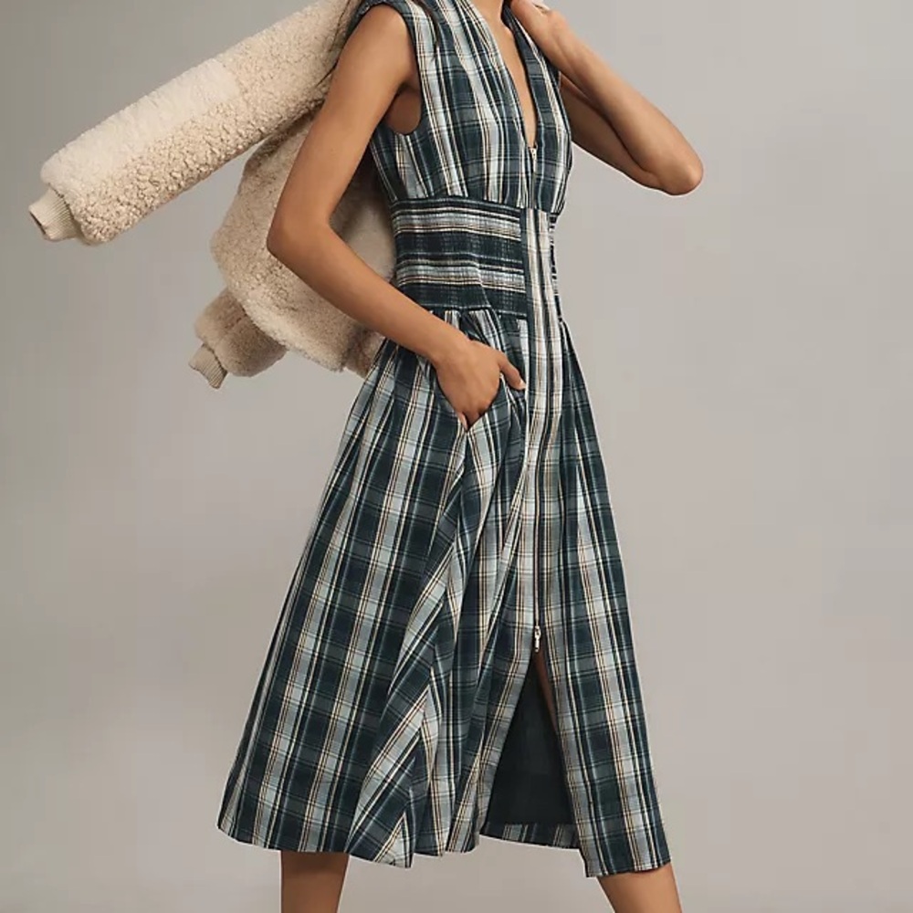 Anthropologie Tommie Plaid Smocked Dress